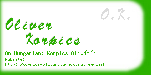 oliver korpics business card